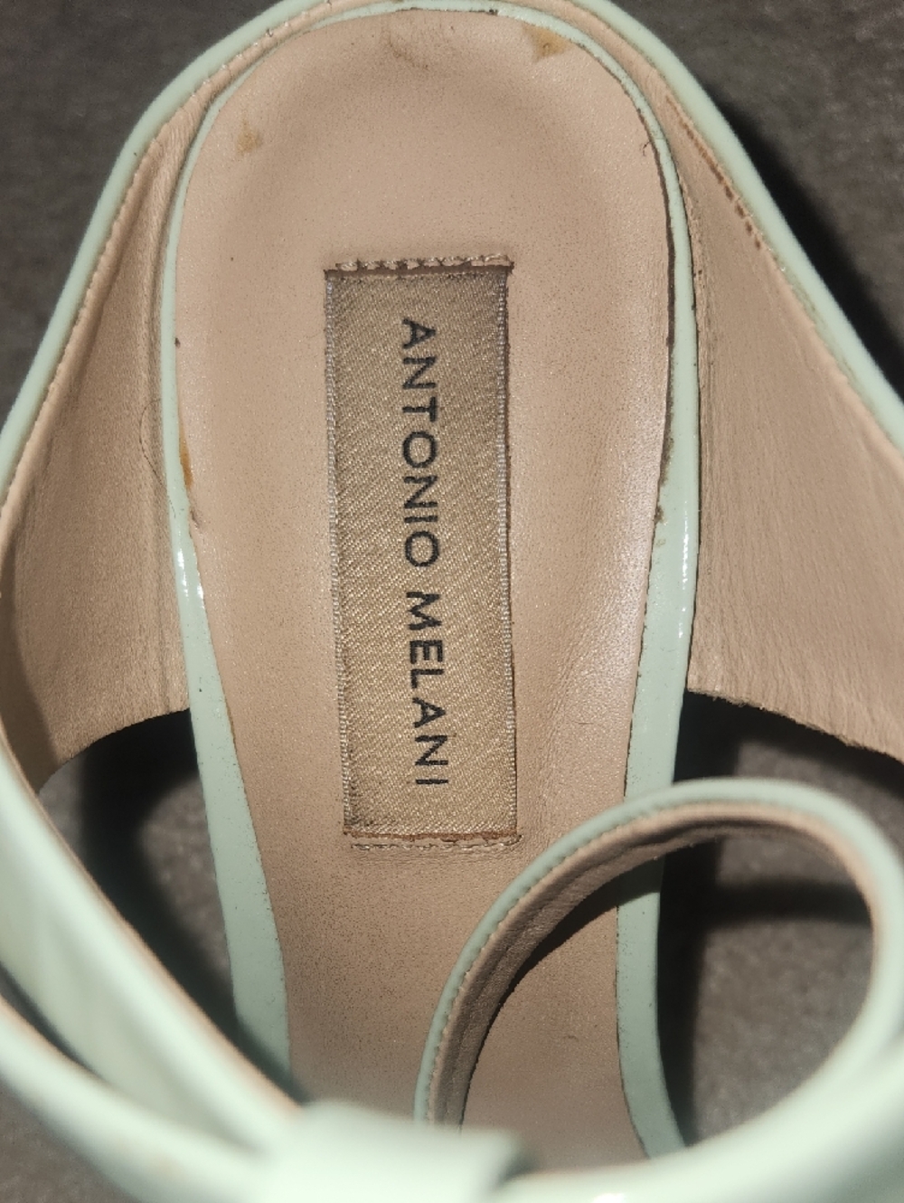 ANTONIO MELANI Mint T-Strap Block Heel Sandals - Picture 2 of 3